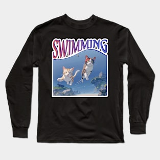 Cat Love Swimming Long Sleeve T-Shirt